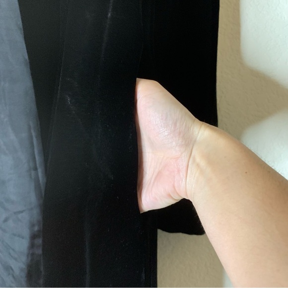 Eileen fisher Womens black velvet silk lined open midi cardigan pockets M - Picture 4 of 8